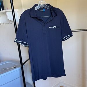 J.Lindeberg Golf Navy Polo with White Trim